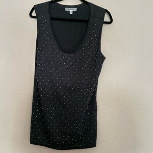Pleione Long-line Beaded Tank Top | Size XL